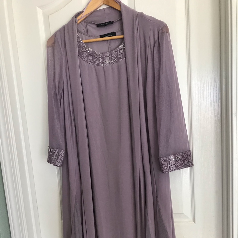Two piece lavender very pretty dress.